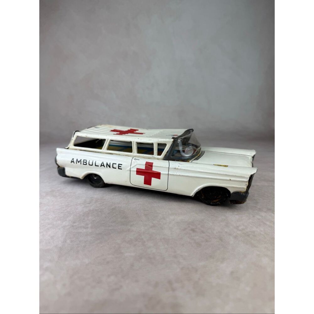 Vintage Tin Toy Ambulance Car Made in Japan Diecast